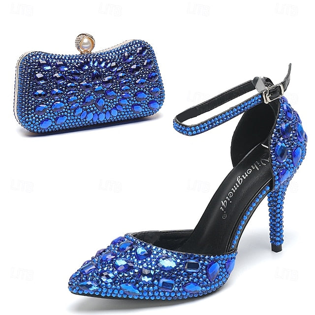High Rhinestone Shoes Heel Multicolor Wedding Women's with