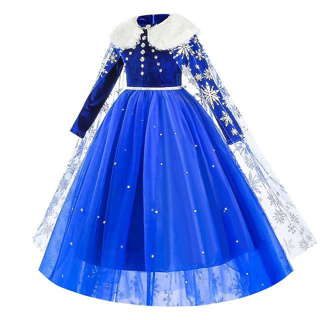 Dress Girl Flower Princess Party Frozen Theme Fairytale Elsa