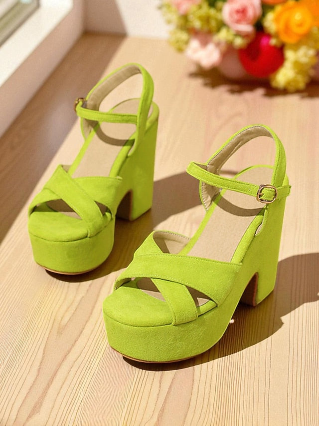 Suede Hot - with Ankle Pink Sandals Platform Strap Women's