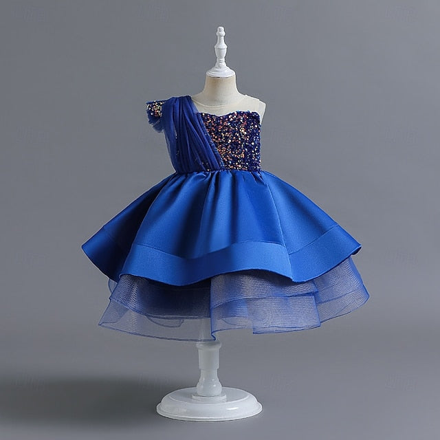 Party Wedding Kids Girls' Sequin Dress Sleeveless