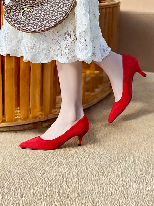 with Suede Kitten Women's Emerald Green Pointed-Toe Pumps