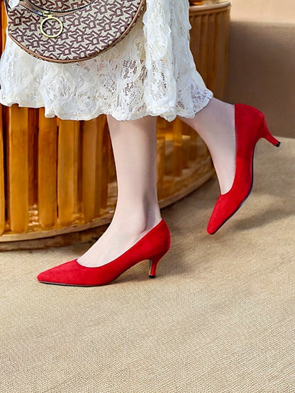 with Suede Kitten Women's Emerald Green Pointed-Toe Pumps