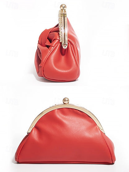 Clutch Faux Bag Rhinestone Evening Women's – Leather
