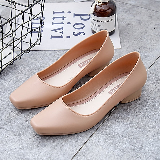 Slip-On Toe Low Black Heel Women's – Classic Pumps Round