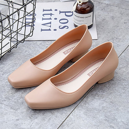 Slip-On Toe Low Black Heel Women's – Classic Pumps Round