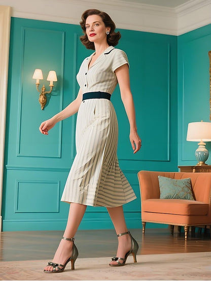 Women's Green Strappy 1950s Kitten Satin Vintage Heel