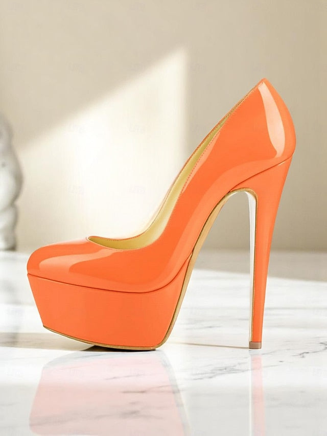 Pointed-Toe Patent with Heels Black and Platform Women's