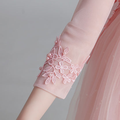 Kids Floral Flower Dress Long Girl Sleeve Girls'