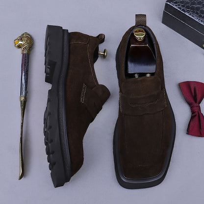 Cowhide Leather Men's Loafers Business Suede -Classic