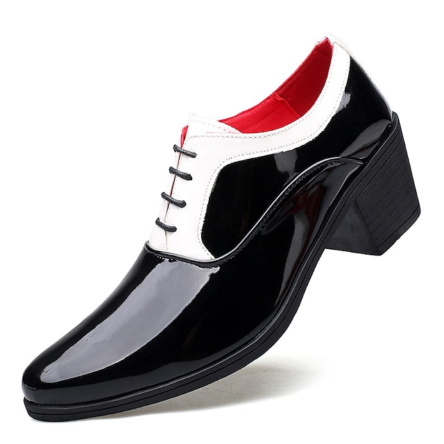 Shoes Red Oxford and White Faux Leather Patent Men's –