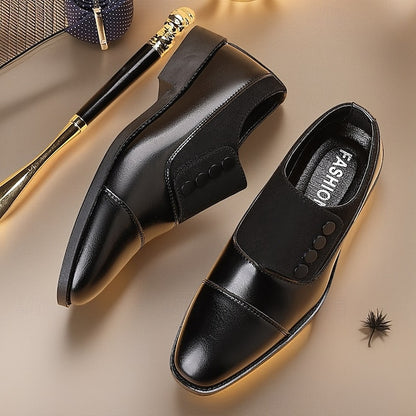 Black Men's Decor Classic Shoes Slip-On Button