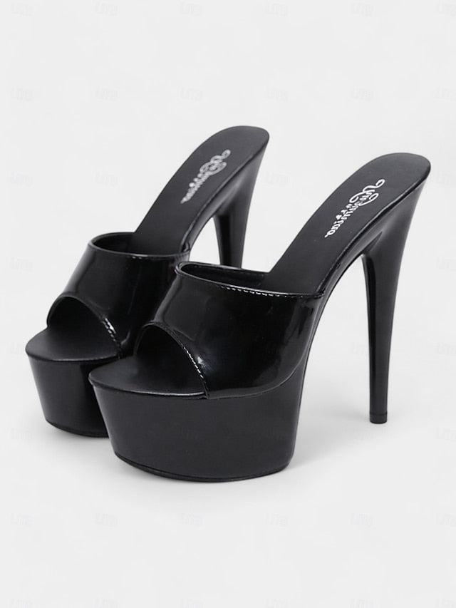 Women's with Heels Leather Patent Platform High Red