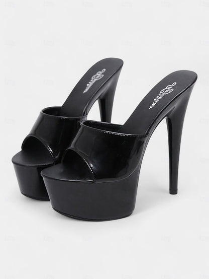 Women's with Heels Leather Patent Platform High Red