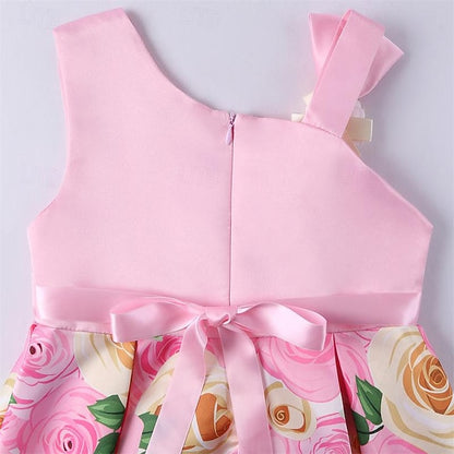 Dress 3D Girls' Sleeveless Easter Summer Party Flower