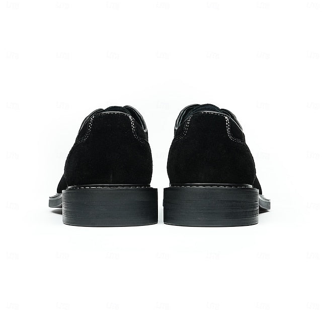 - Classic Cowhide Genuine Leather Shoes Men's Derby Suede