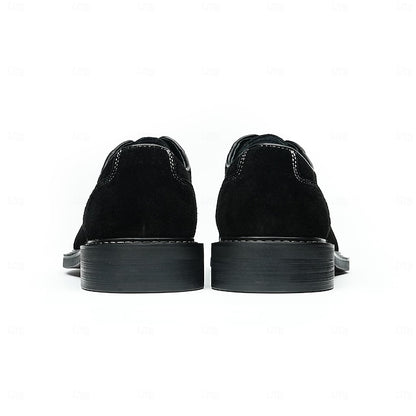 - Classic Cowhide Genuine Leather Shoes Men's Derby Suede