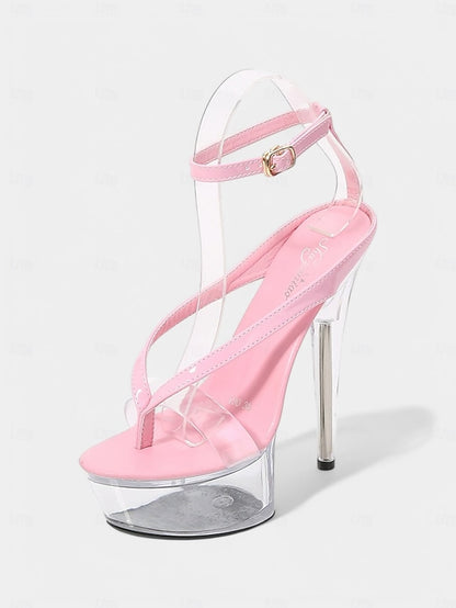 Sexy – Platform Nightclub Sandals Lavender Heel Clear