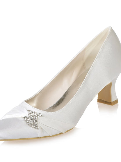 with Heels Blue Bow Rhinestone Royal Kitten Satin Women's