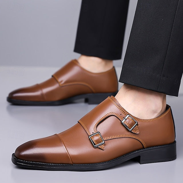 Shoes – Elegant Strap Double Leather Men's Monk