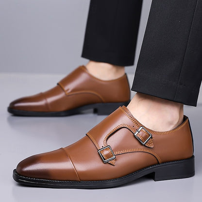 Shoes – Elegant Strap Double Leather Men's Monk