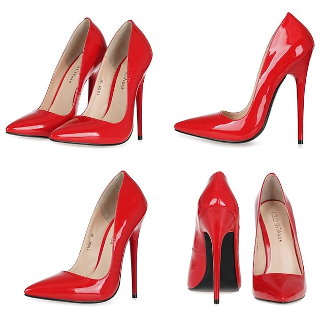 - Heels Women's Black Patent Sexy Stiletto Leather High