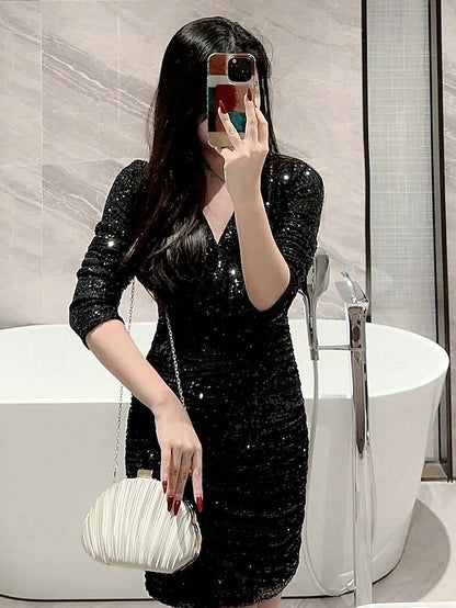 Pleated Satin Evening Women's Shell Purse Clutch