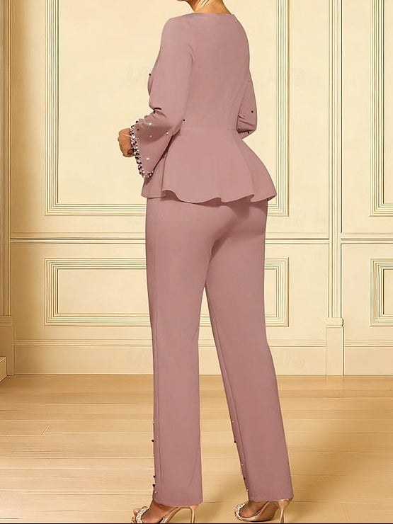 Jumpsuits the Elegant Length Mother V of Ankle Bride Dress Neck