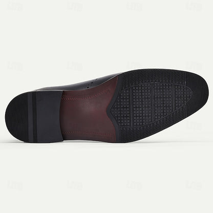 Men's Shoes Classic Oxford Cowhide Genuine Navy Blue