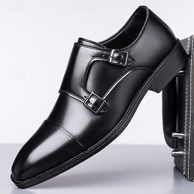 Shoes – Elegant Strap Double Leather Men's Monk