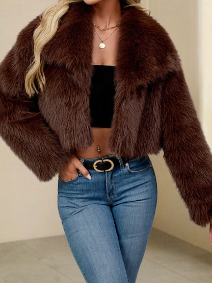 Fur Warm Coat Comfortable Women's Faux Leathers Furs