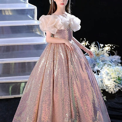 Kids Girls' Solid Performance Party Color Dress Sleeveless