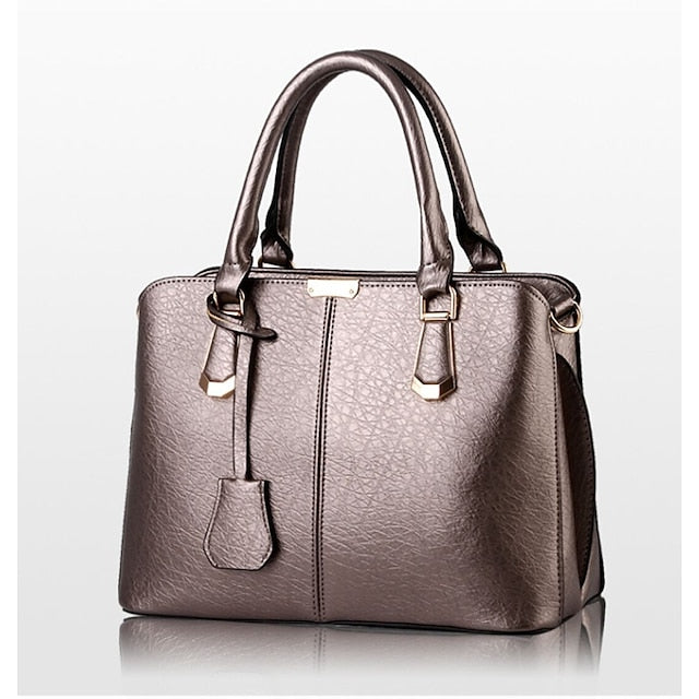 Elegant Faux Leather Structured Handbag – Green Women's