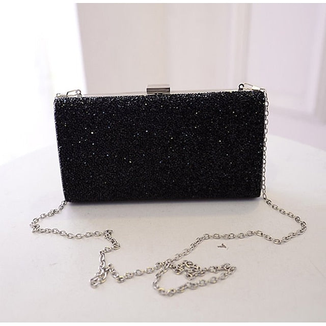 Glitter Clutch Silver Women's