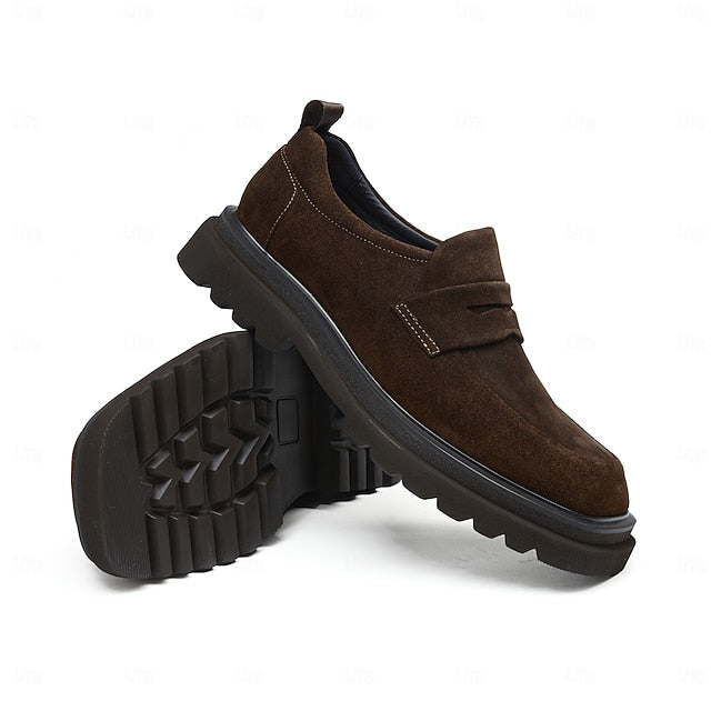 Cowhide Leather Men's Loafers Business Suede -Classic