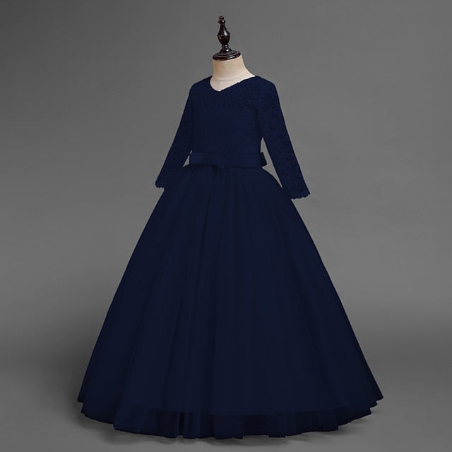 Kids Flower Girl Sleeve Dress Girls' Wedding Half