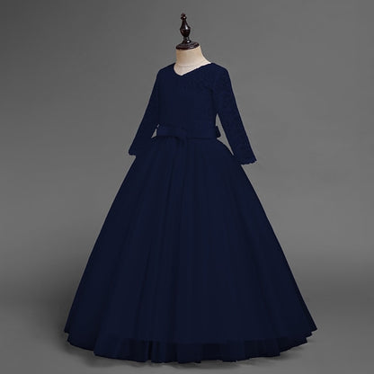 Kids Flower Girl Sleeve Dress Girls' Wedding Half