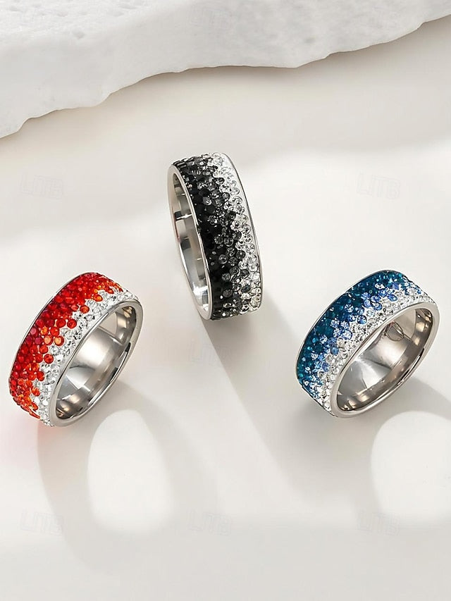 Stylish Stainless Steel Ring Men's Christmas Red –