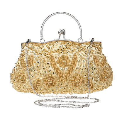 Evening White Clutch Beaded – Vintage Purse Women's