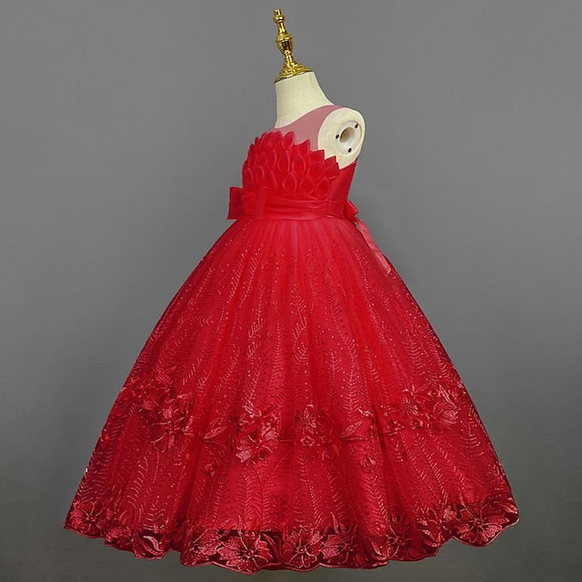 Kids Girl Solid Colored Dress Girls' Flower