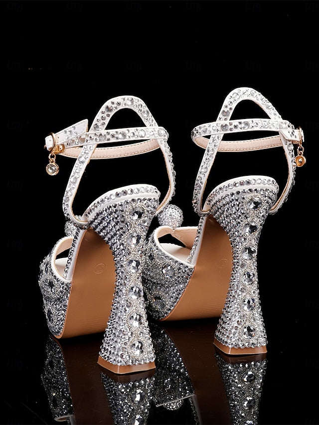 Glamorous Platform Crystal-Embellished Women's with Sandals