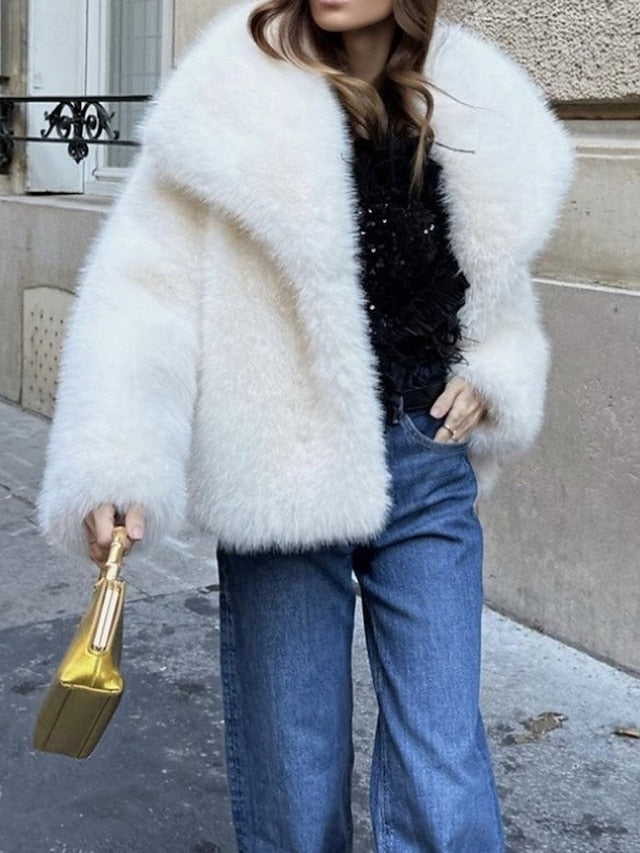 Women's Furs Leathers Warm Faux Fur Comfortable Coat