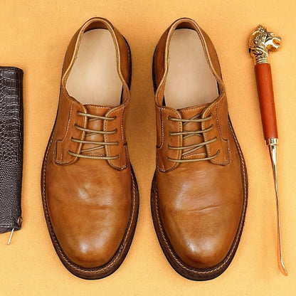 Men's Shoes Welt with Goodyear Tan Clean Leather Derby and