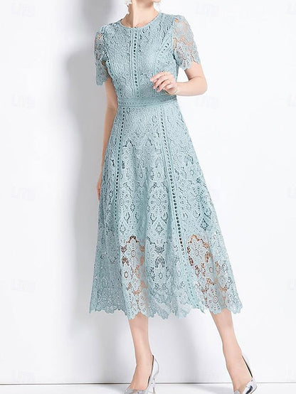 Tea the Dress Length Neck Elegant Mother Bride of Crew