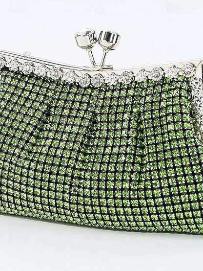 Sage Purse Clutch Women's Rhinestone Vintage Green –