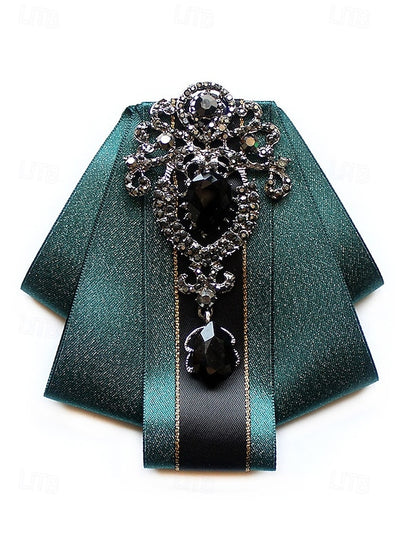 Men's - Satin Diamond-Accent Bow Tie Christmas Elegant