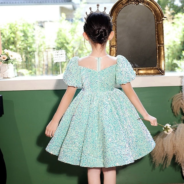 Short Summer Sleeve Girls' Dress Wedding Spring 3D colour