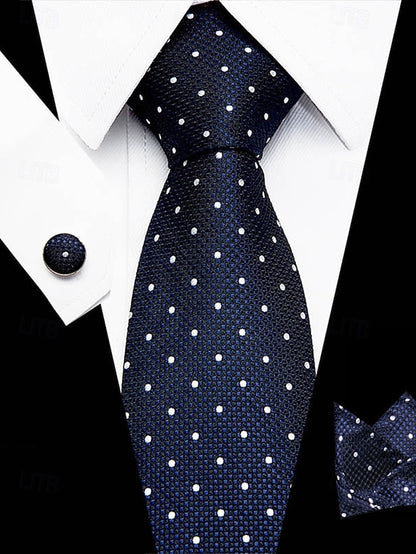 Set Checkered Men's Purple – Square Silk Tie and Pocket