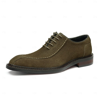 - Classic Cowhide Genuine Leather Shoes Men's Derby Suede