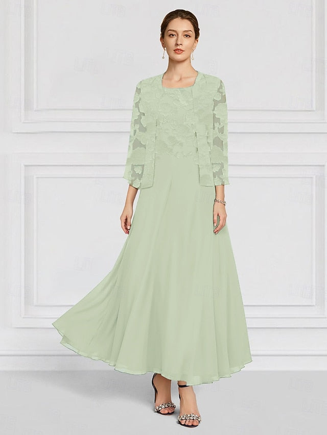 A-Line Bride Mother the Lace Piece of Two SkyBurnt Floral Out