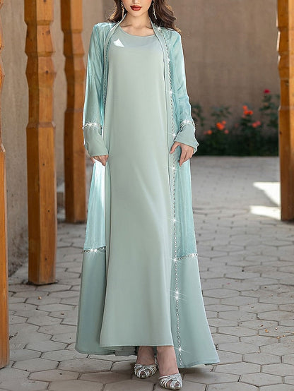 of A-Line Mother Neck Vintage Crew Bride Floor Elegant the Dress